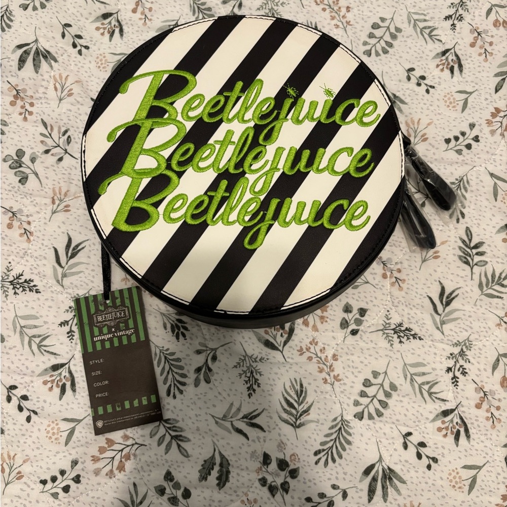 Beetlejuice Striped Round Bag